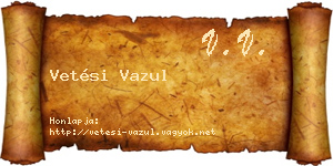 Vetési Vazul névjegykártya
